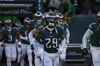 Red Cross - Eagles Avonte Maddox Game Worn Jersey 1.19.25 Divisional Pla...