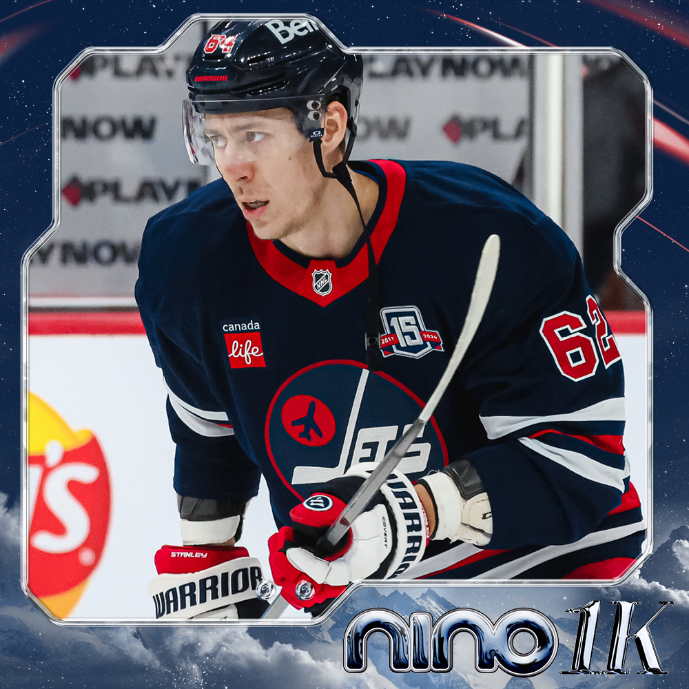 Logan Stanley #64 Warmup Worn Nino Niederreiter Commemorative Jersey