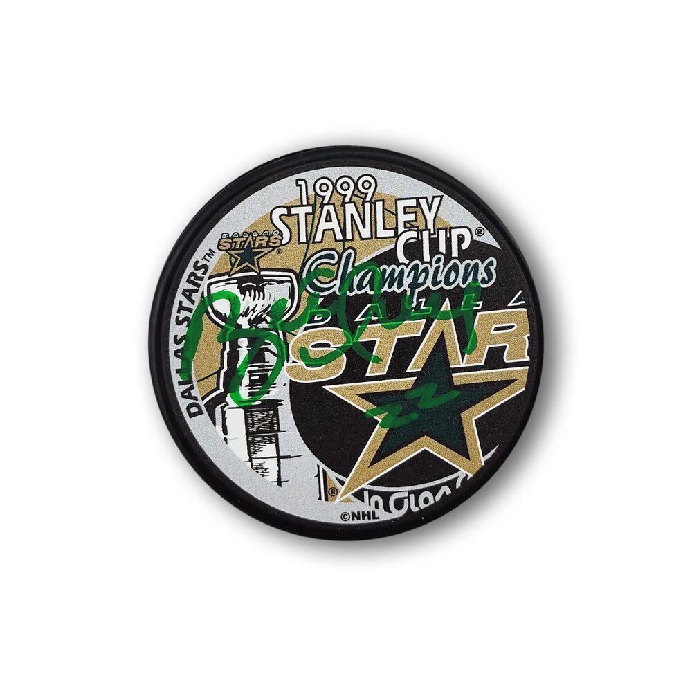 Brett Hull Autographed Dallas Stars 1999 Stanley Cup Hockey Puck