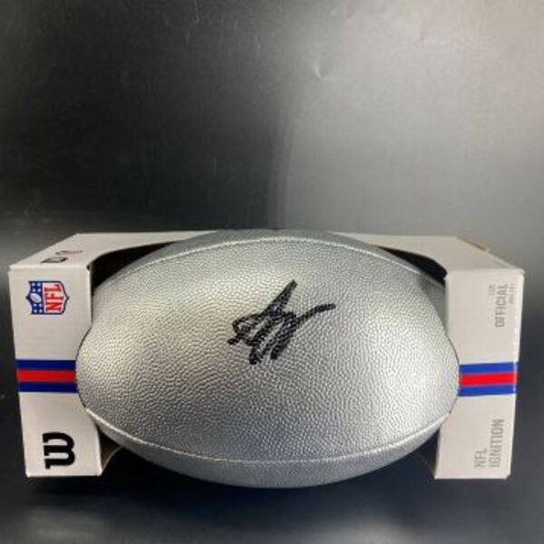 NFL - Giants Arvell Reese Signed Silver Composite Football