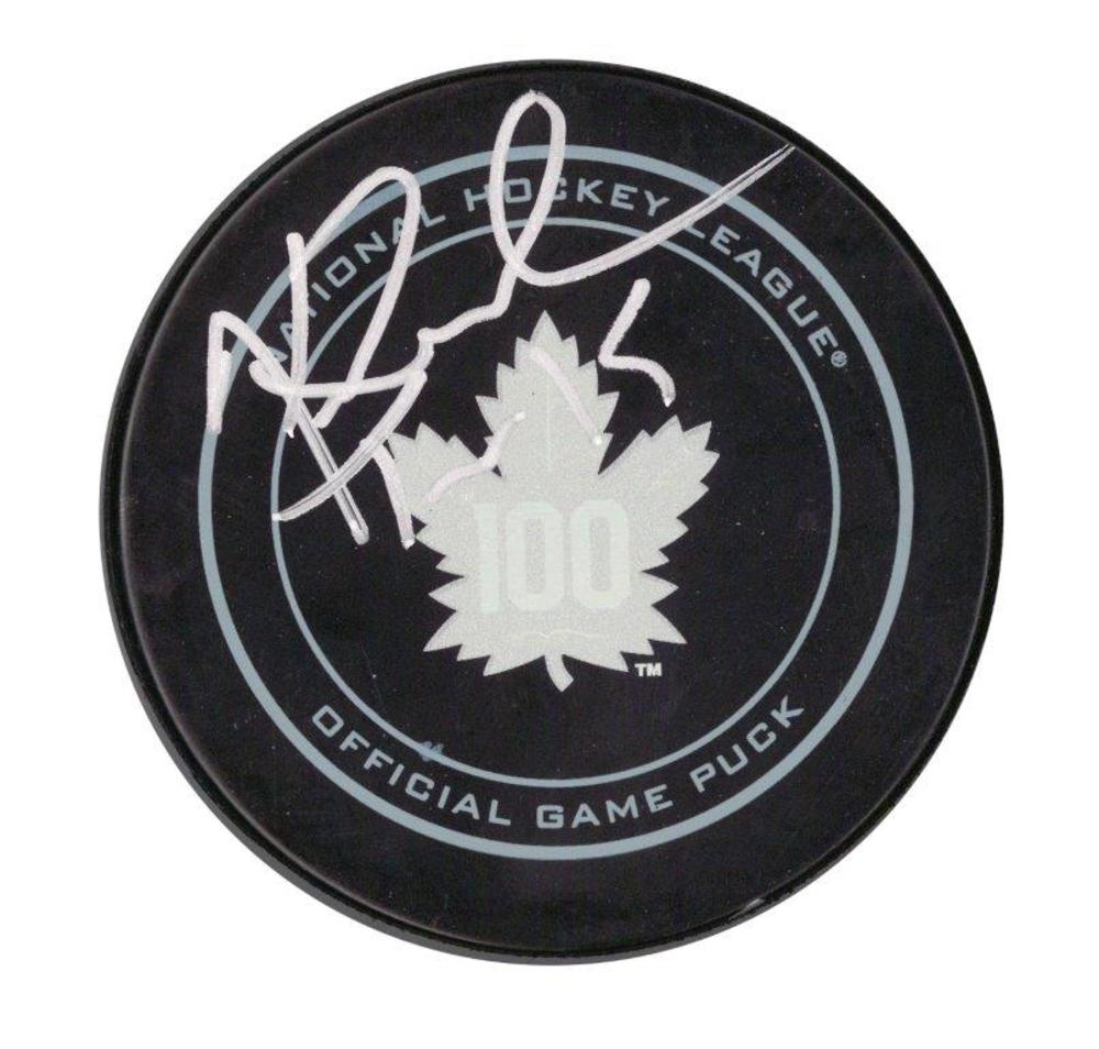 Tomas Kaberle - Signed Puck Maple Leafs 100th Anniversary