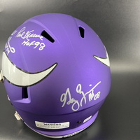 HOF - Vikings Multi Signed Replica Speed Helmet Signed by Randall McDani...