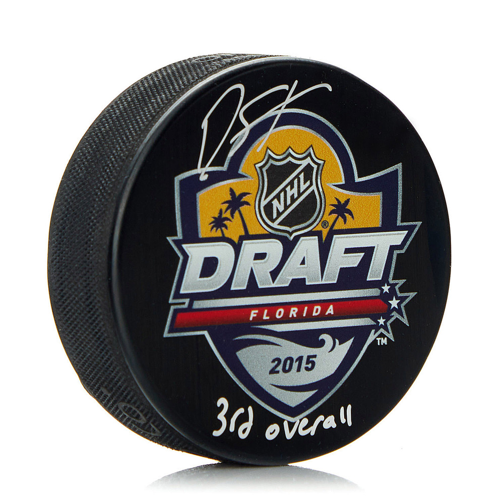 Dylan Strome Signed 2015 NHL Entry Draft Puck with 3rd Pick Note