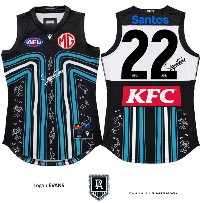 Photo of Logan Evans #22 Yartapuulti 2026 First Nations Home Guernsey