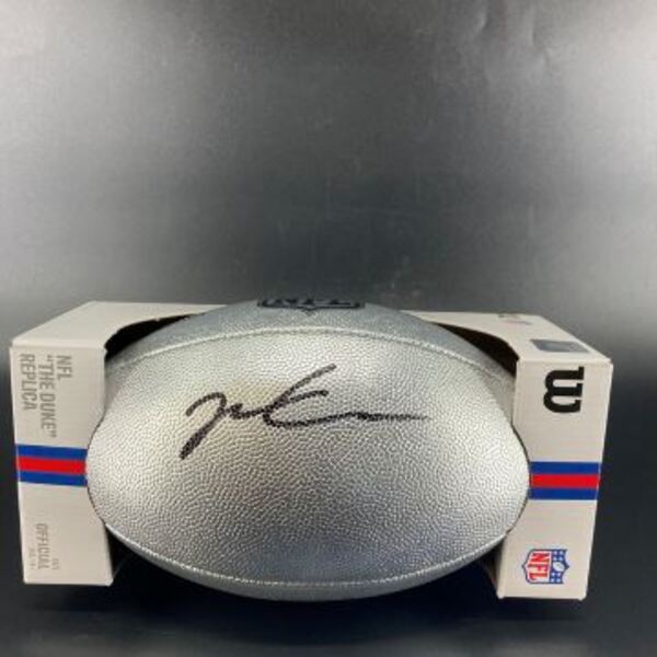 NFL - Broncos Jonah Coleman Signed Silver Composite Football