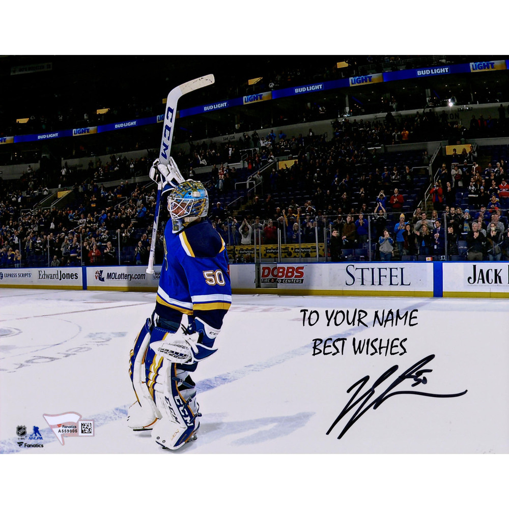 Jordan Binnington St. Louis Blues Autographed Personalized 8x10