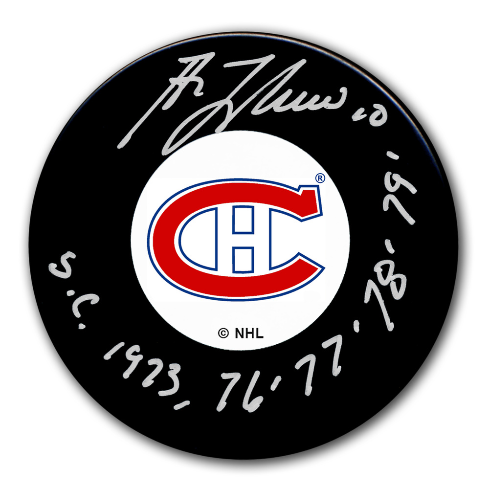 Guy Lafleur Montreal Canadiens SC Years Original 6 Autographed Puck
