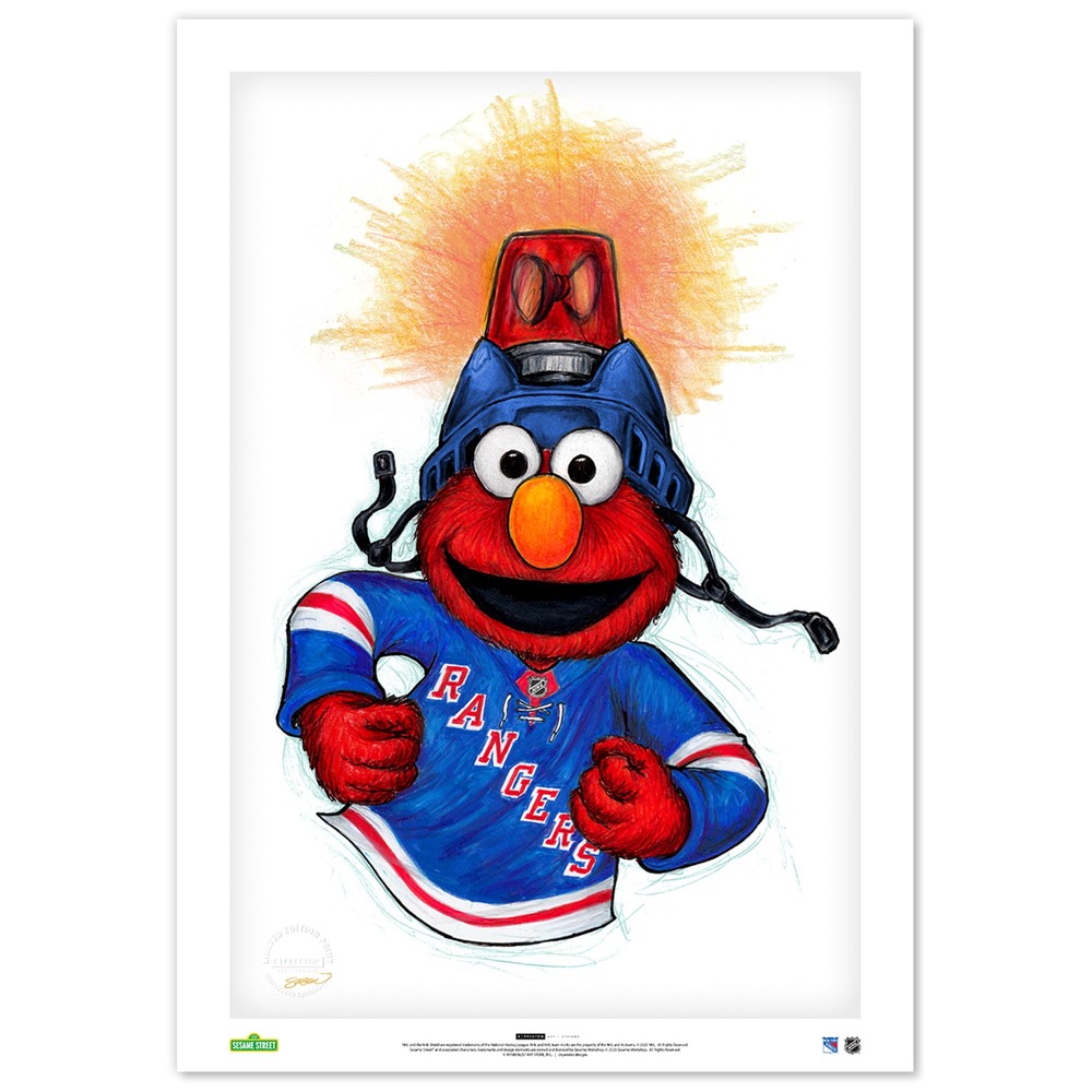 Elmo Loves Goals! x New York Rangers Limited Edition Print by S. Preston