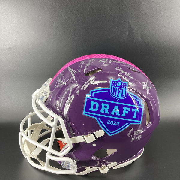 NFL - Multi Signed 2022 NFL Draft Helmet Including Aidan Hutchinson, Jam...
