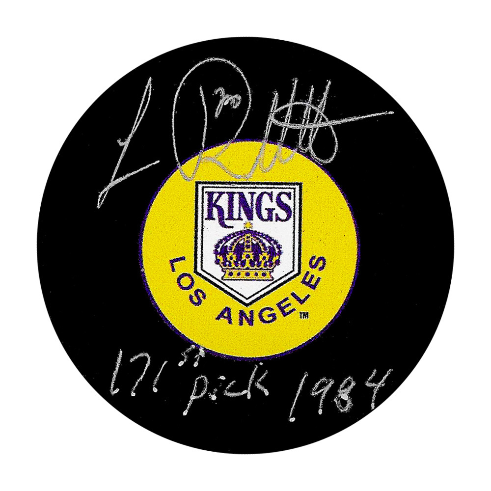 Luc Robitialle Autographed Los Angeles Kings Puck w/171ST PICK 1984 Inscription