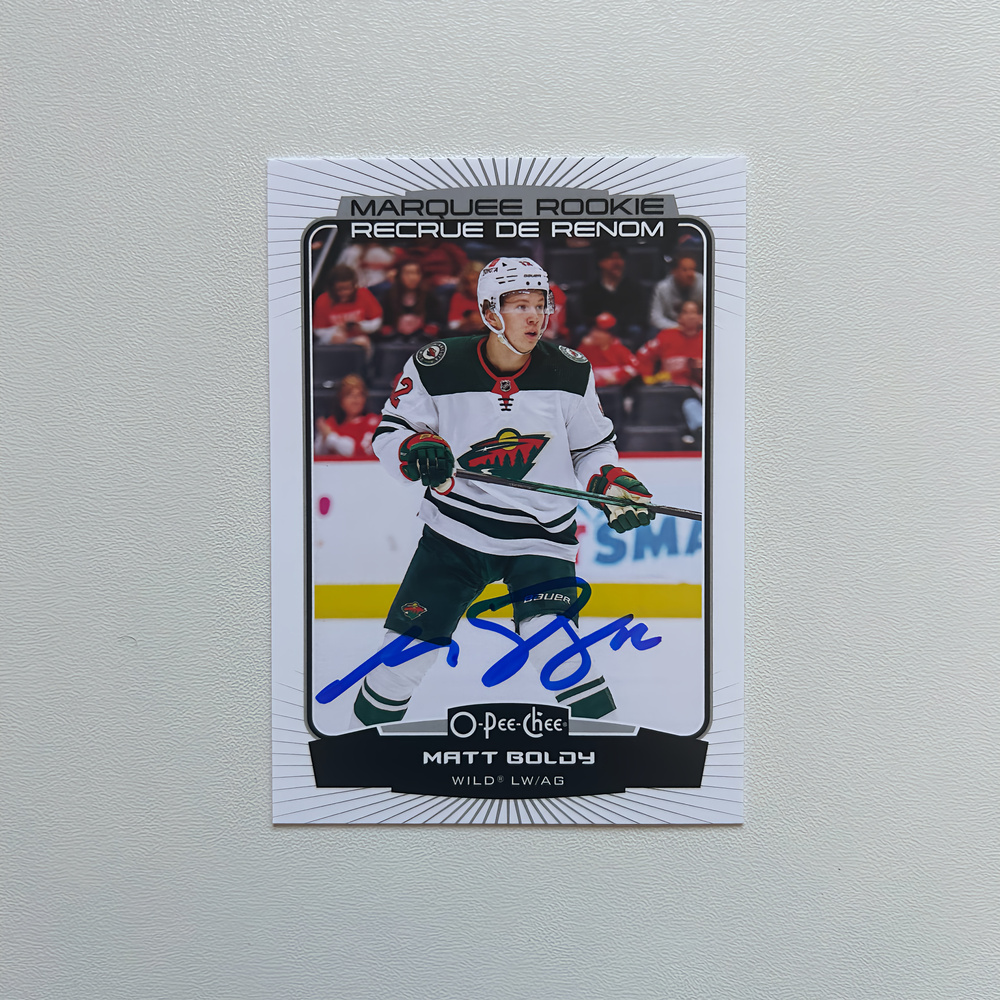 2022-23 OPC Marquee #541 MATT BOLDY Autographed Rookie Card