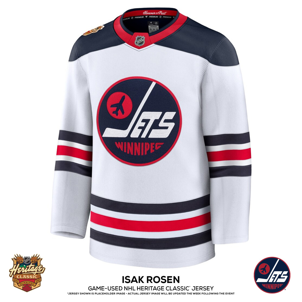 Isak Rosen Winnipeg Jets Game-Used #27 White Jersey vs. Montreal Canadiens on October 25, 2026 - Worn During the First Period