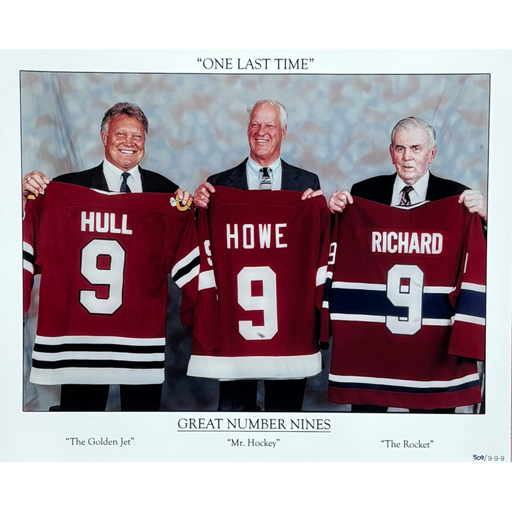Great Nines Limited-Edition 16X20 Photo - Gordie Howe, Bobby Hull & Maurice Richard