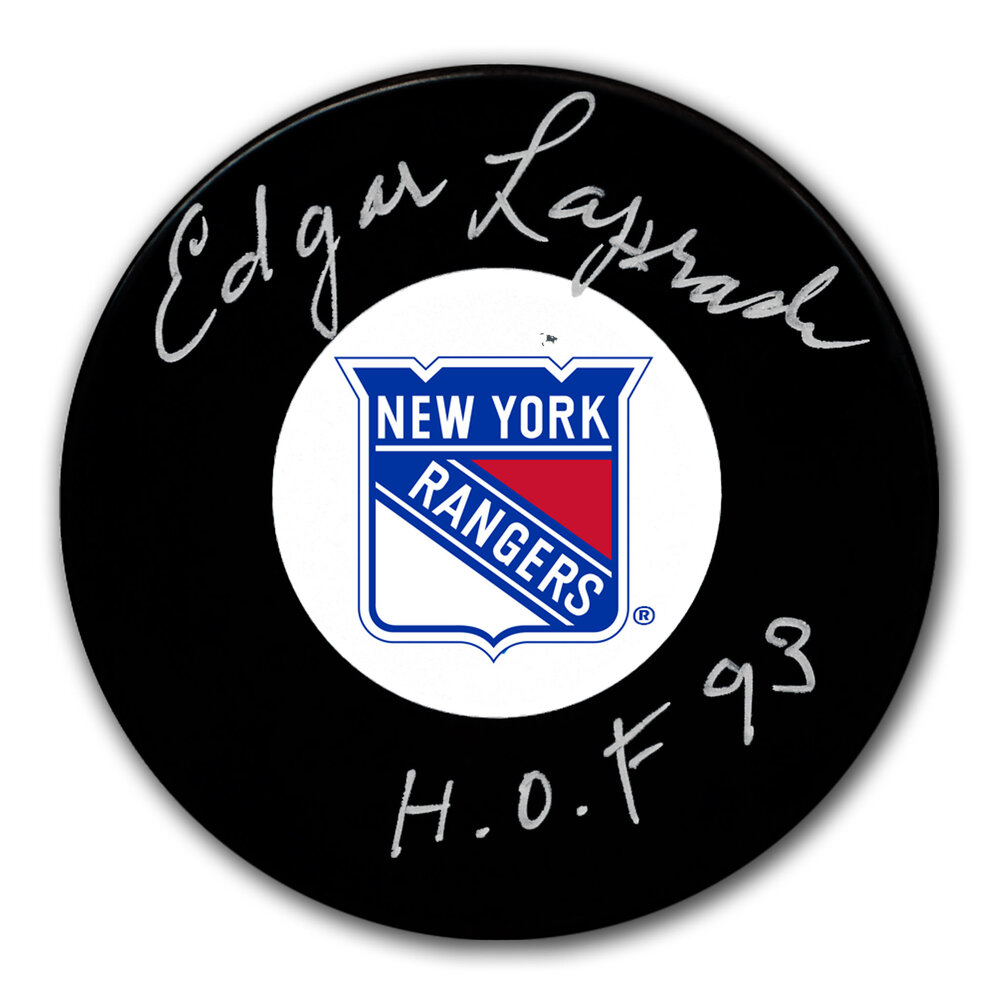 Edgar Laprade New York Rangers HOF Autographed Puck