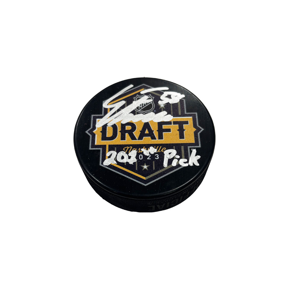 EMMITT FINNIE Signed 2023 NHL Draft Puck - 