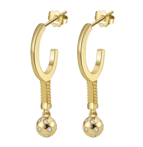 Photo of Hoopla Ball and Paddle Earrings - Gold