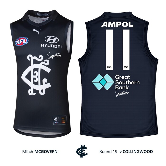 Photo of Mitch McGovern #11 Carlton 2026 Heritage Guernsey