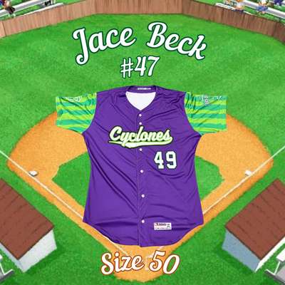#47 Jace Beck Game Used Backyard Baseball Jersey (Size 50)