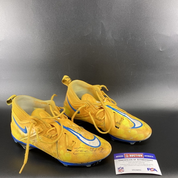 Chargers -  Teair Tart Signed Yellow Game Worn Cleats Size 14 (9/05/2025...