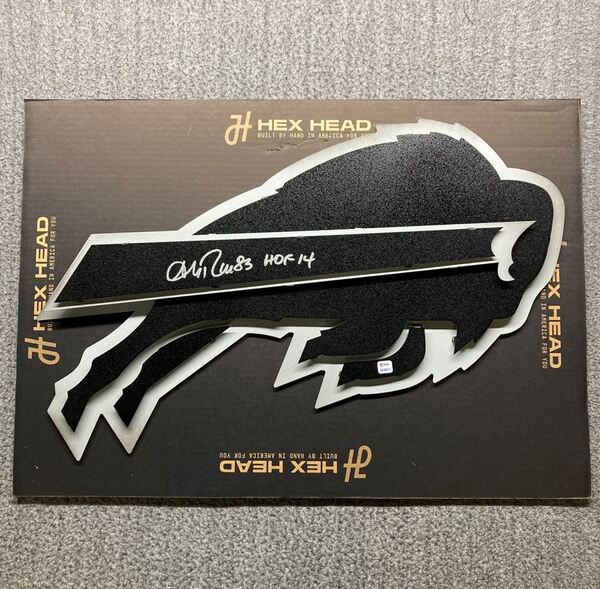 HOF - Bills Andre Reed Signed 3D Metal Wall Art (28x14.5)