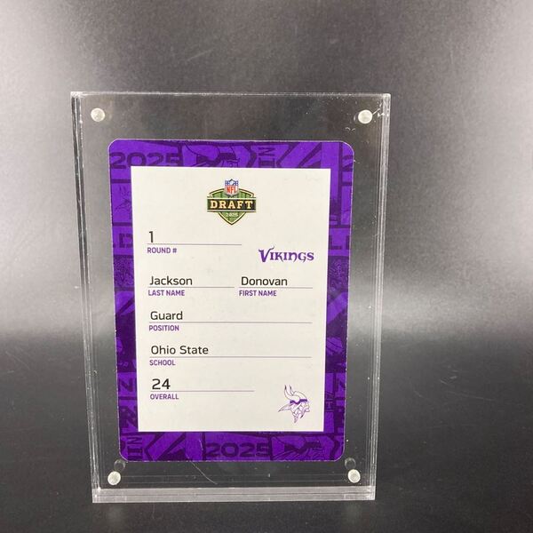 NFL - Vikings Donovan Jackson Special Edition 2025 Draft Card 1 of 2