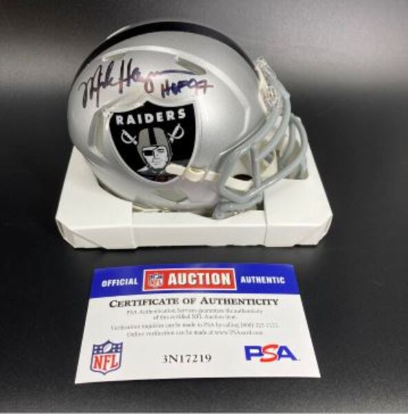 HOF - Raiders Mike Haynes Signed Mini Helmet