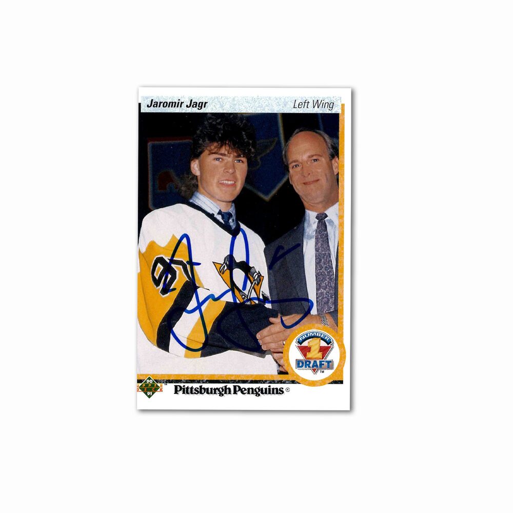 Jaromir Jagr Autographed 1990-91 Upper Deck Rookie Card #356 Pittsburgh Penguins
