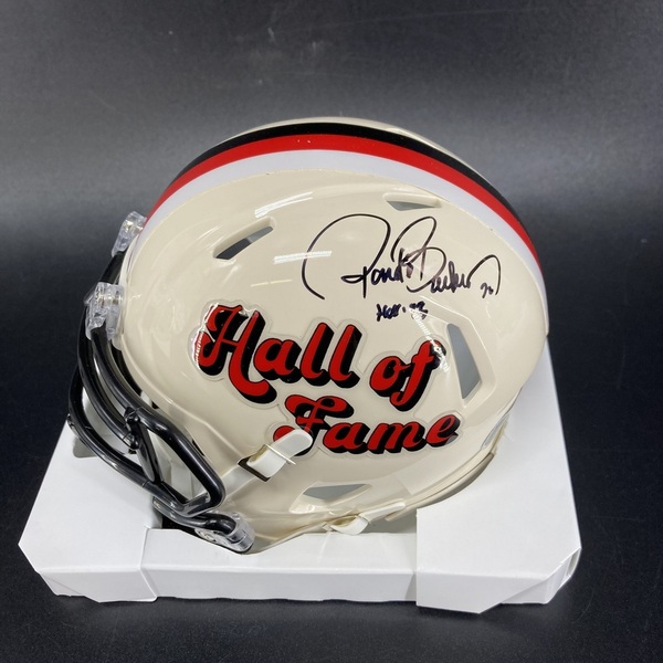 HOF - Buccaneers Ronde Barber Signed Retro HOF Mini Helmet