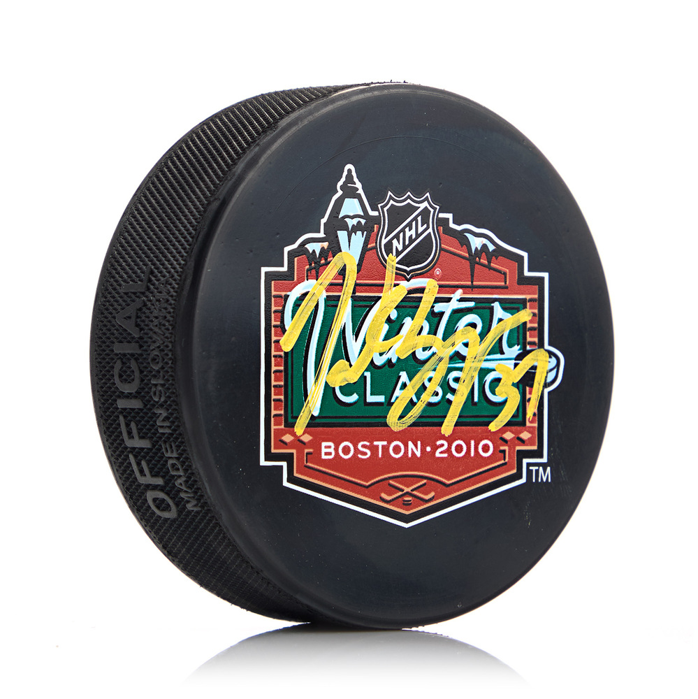 Patrice Bergeron Signed Boston Bruins 2010 Winter Classic Souvenir Puck