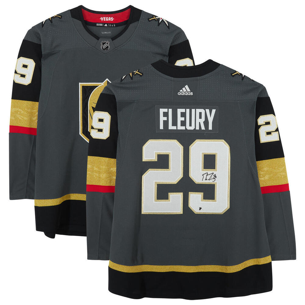 Marc-Andre Fleury Vegas Golden Knights Autographed Black Adidas Authentic Jersey - Imperfect Condition