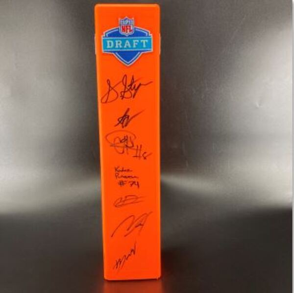 NFL Draft Pylon Signed By 13 Players Including Carnell Tate, David Baile...