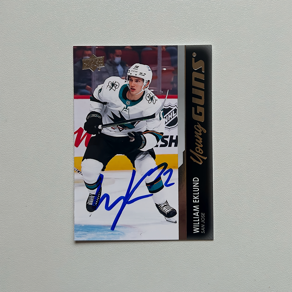 2021-22 UD Young Guns #475 WILLIAM EKLUND Autographed Rookie Card