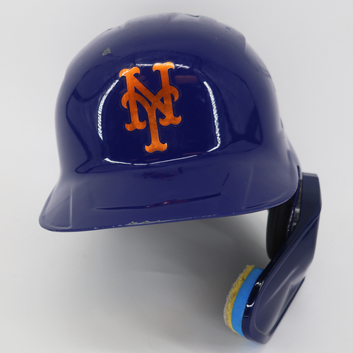 Photo of Tyrone Taylor #15 - Game-Used Blue Batting Helmet - 2025 Opening Day - Mets vs. Astros - 3/27/25