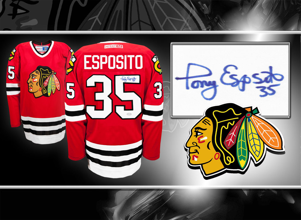 Tony Esposito Chicago Blackhawks CCM Autographed Jersey