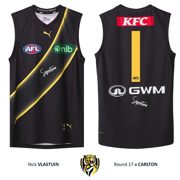Photo of Nick Vlastuin #1 Richmond 2026 Stealth Guernsey