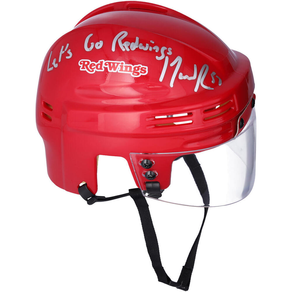David Perron Detroit Red Wings Autographed Red Mini Helmet with 