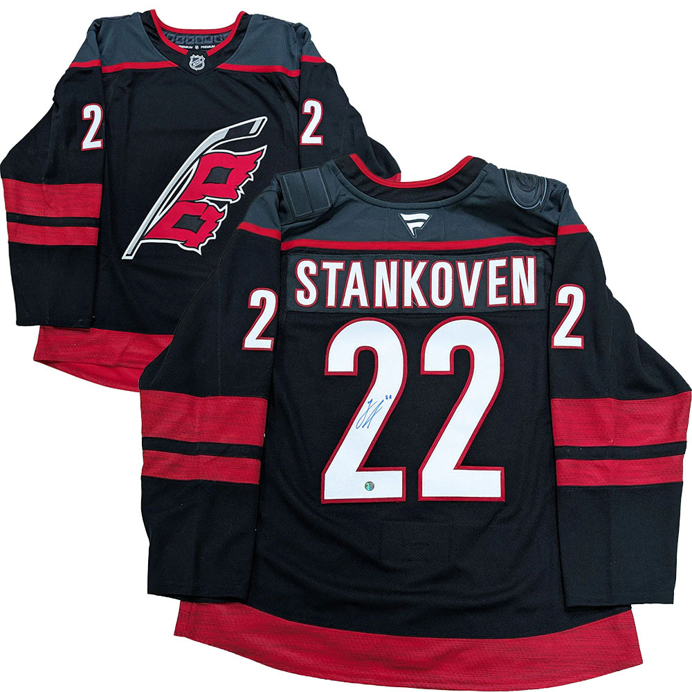 Logan Stankoven Autographed Carolina Hurricanes Pro Jersey