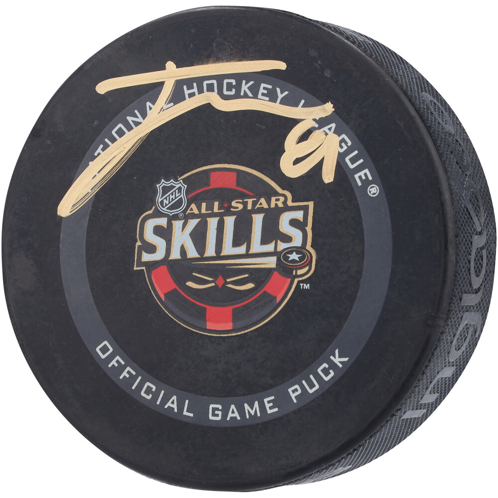 Jonathan Marchessault Vegas Golden Knights Autographed Event-Used Puck Used During the Accuracy Challenge Event at the 2022 NHL Skills Competition on February 4, 2022