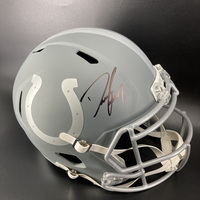HOF - Colts Dwight Freeney Signed Replica Slate Speed Helmet