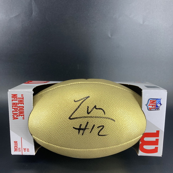 NFL - Commanders Luke McCaffrey Signed Gold Composite Football