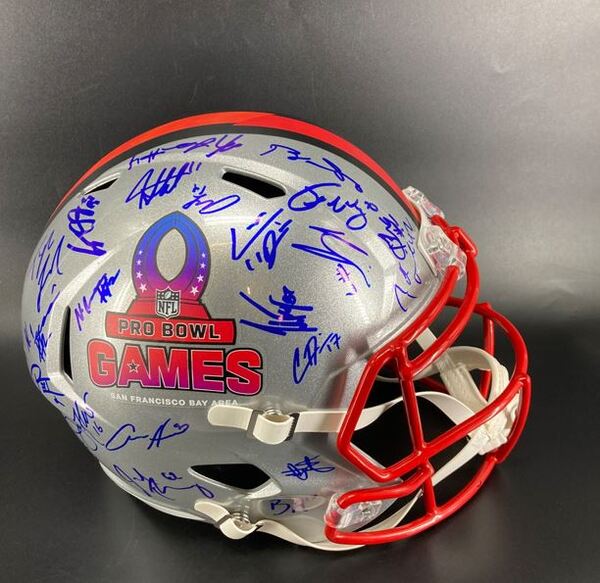 NFL - Pro Bowl Games Replica  Helmet Signed by Over 40 Players Including...