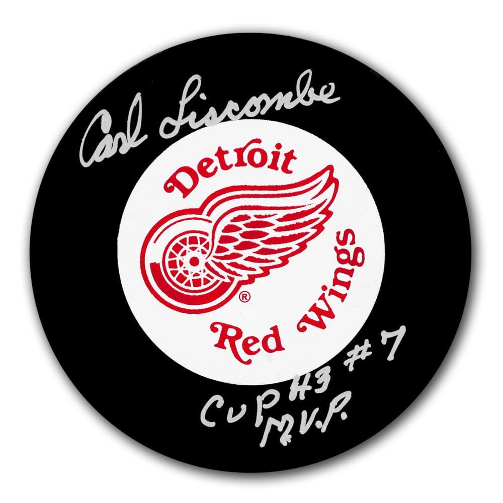 Carl Liscombe Detroit Red Wings SC Years Autographed Puck