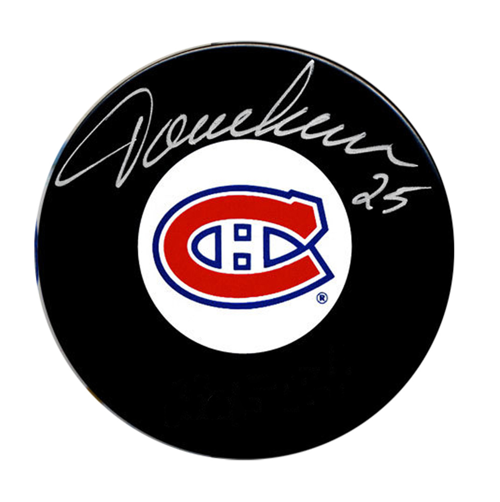 Jacque Lemaire Signed Puck Canadiens