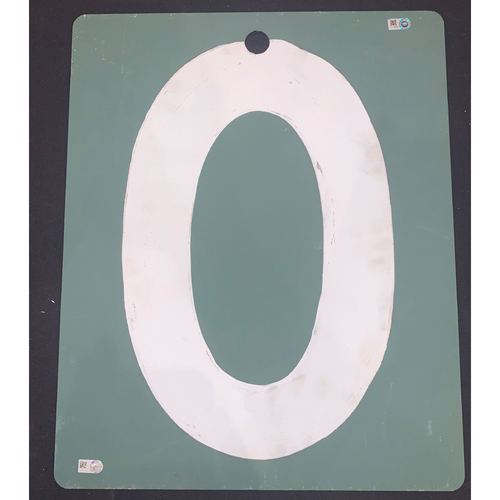 Los Angeles Dodgers at Boson Red Sox October 23, 2018 Game Used Scoreboard Number - Bottom of the Sixth