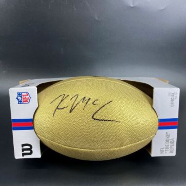 NFL - Eagles Kyle McCord Signed Gold Composite Football