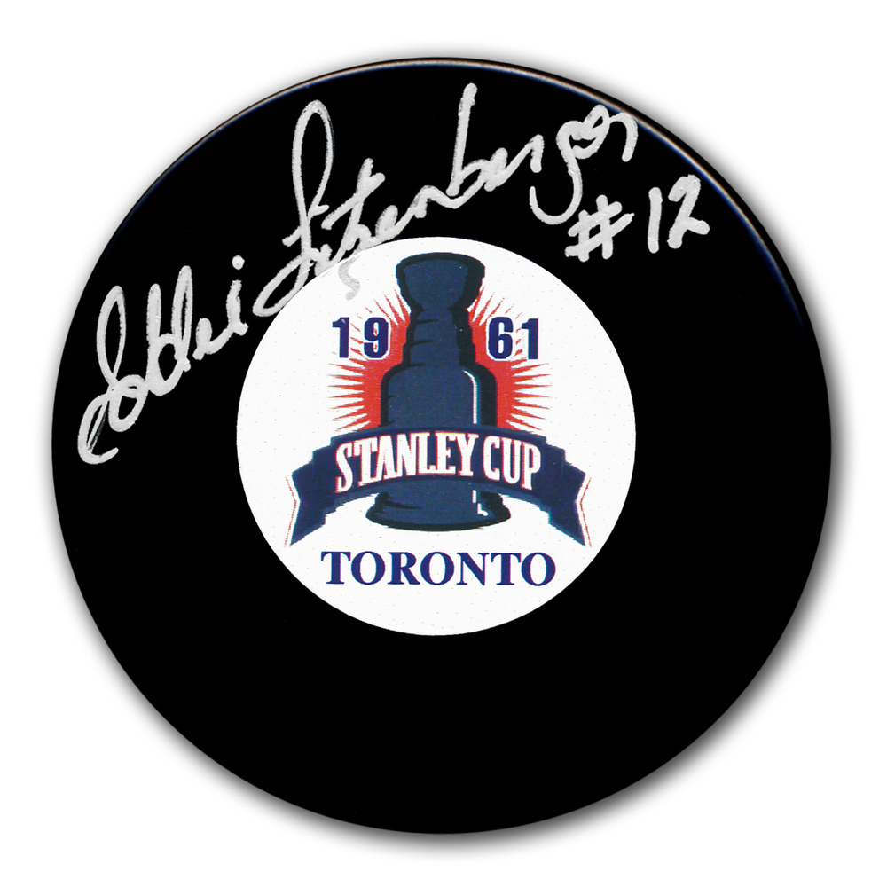 Eddie Litzenberger Chicago Blackhawks 1961 Stanley Cup Champions Autographed Puck