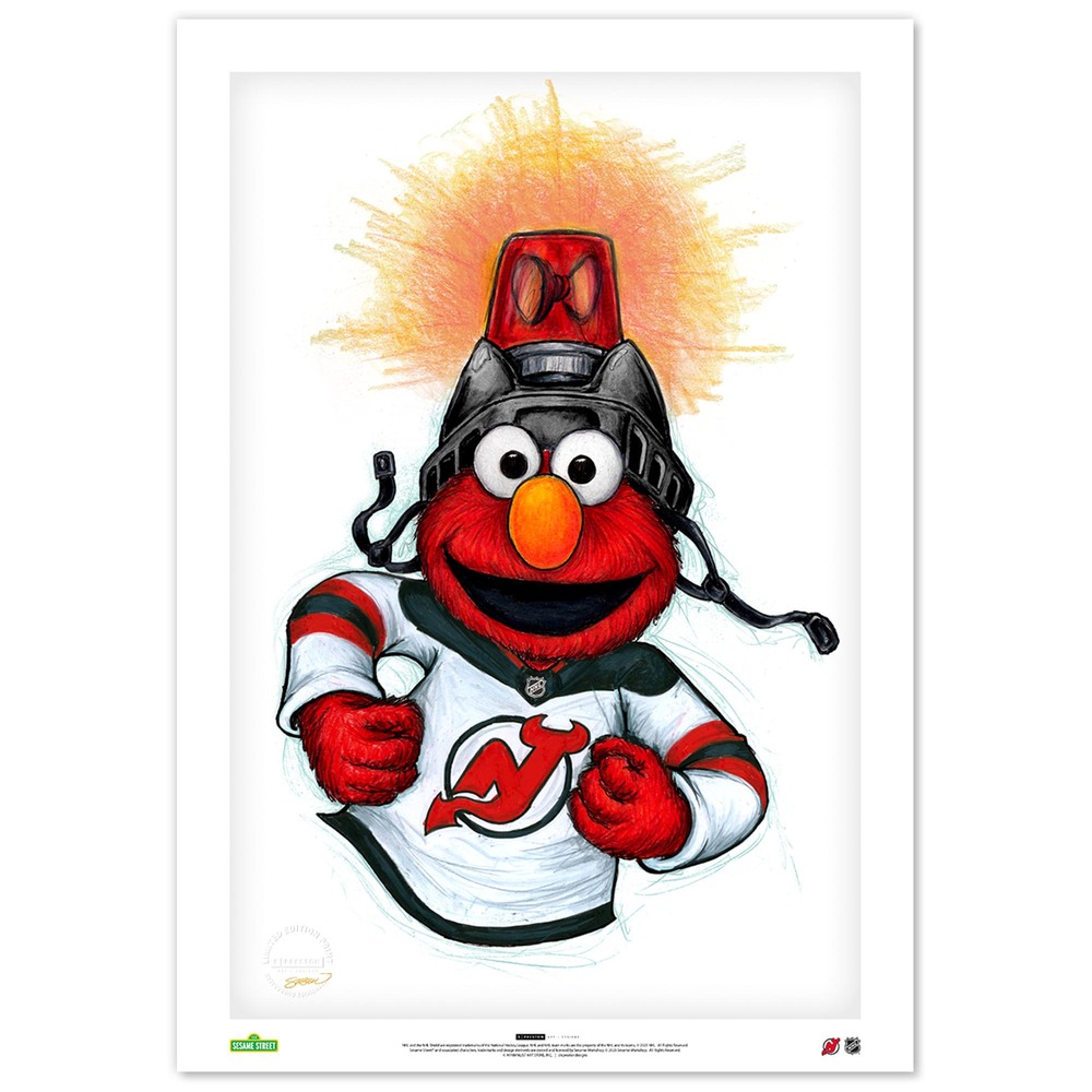 Elmo Loves Goals! x New Jersey Devils Limited Edition Print by S. Preston