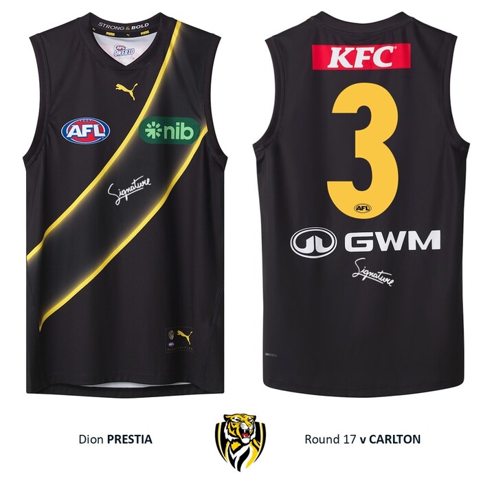 Photo of Dion Prestia #3 Richmond 2026 Stealth Guernsey