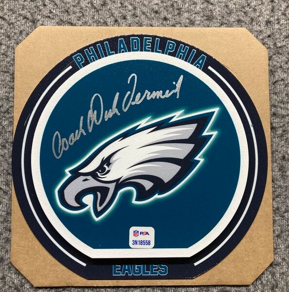 HOF - Eagles Dick Vermeil Signed 3D Metal Wall Art (8x8)