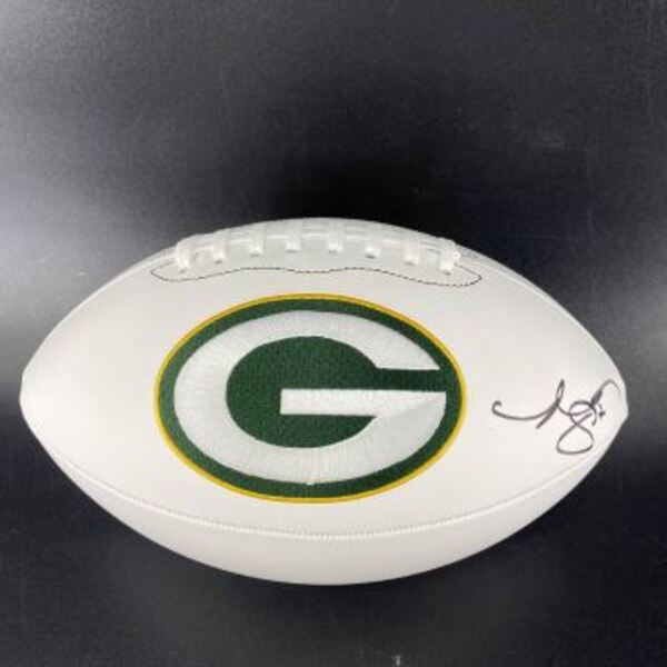 Packers - Romeo Doubs Signed Panel Ball With Stitched Packers Logo